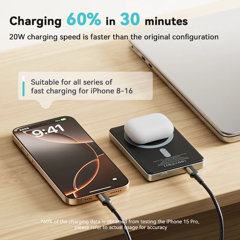 Mágneses Power Bank 10 000 mAh – MagSafe-kompatibilis, vezeték nélküli töltés"